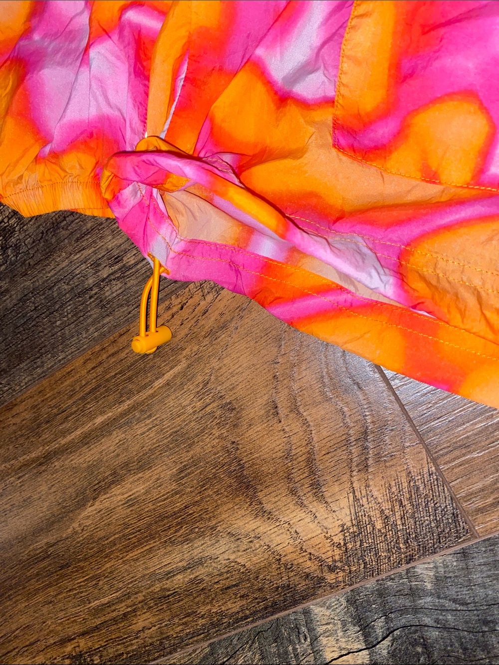 Fabletics Neon Pink & Orange Abstract Windbreaker Jacket - Picture 4 of 5